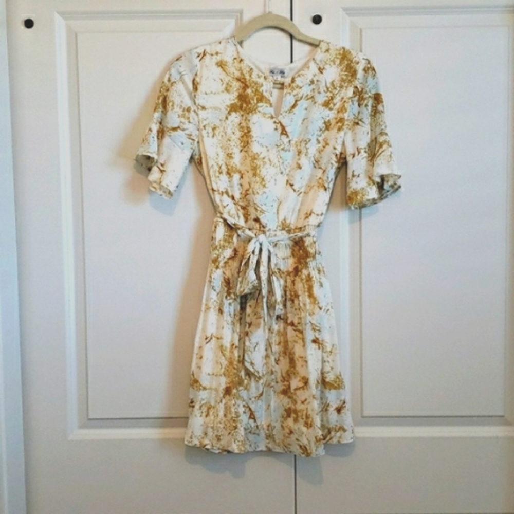 NWOT gold and turquoise dress